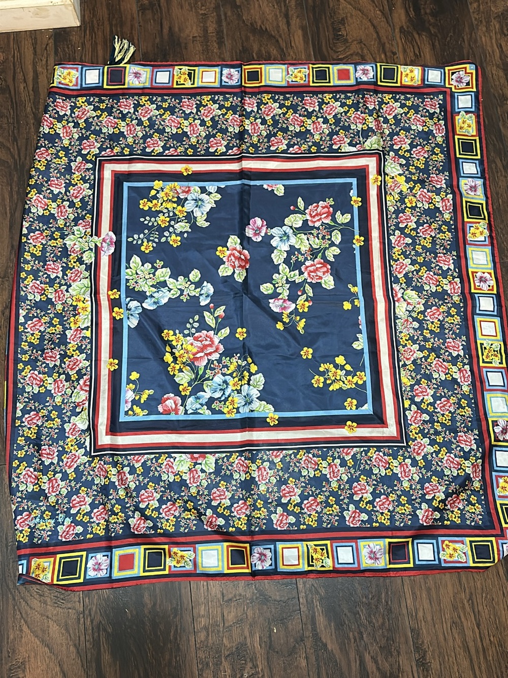 Johnny was floral silk scarf